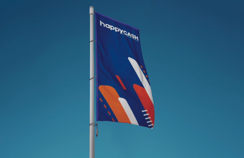 Photo d'un drapeau publicitaire